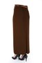 Women's Hijab Long Straight Tan Pencil Skirt with Closed Slit - 3