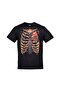 Unisex Black Skull Rib Printed T-shirt
