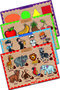 Wooden English Shapes-fruits-professions-forest Animals Set of 4 Educational-tutorial Puzzle