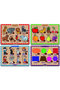Wooden English Shapes-fruits-professions-forest Animals Set of 4 Educational-tutorial Puzzle - 2