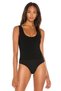 Women's Black Silk Jersey Bodysuit - 2
