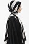 Women's Medina Silk Shawl Black - Light Cream 01 - 2