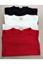 Unisex Kids Cream Red Black Lycra Basic Long Sleeve T-Shirt Pack of 3 - 4