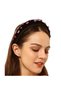 Crystal Colored Stone Embroidered Curved Sponge Black Shiny Crown - 2