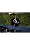Black Silver Stoned - Rearview Mirror Necklace, Feathered Letter a