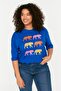Blue Printed 100% Cotton Knitted T-Shirt Tbbss22Ts2095 - 3