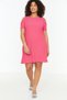 Fuchsia A-line Cut-Out Detailed Knitted Dress TBBSS22EL2986 - 3