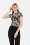 Women's Geometric Patterned Tulle Transparent Blouse - 2