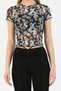 Women's Geometric Patterned Tulle Transparent Blouse - 5