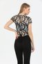 Women's Geometric Patterned Tulle Transparent Blouse - 6