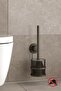 Teknotel Vacuumed, Adhesive Stainless Toilet Brush Matte Black Dm096