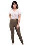 Women's Khaki High Waist Honeycomb Pattern Brazilian Leggings - 2