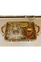 Çınar Leaf Embroidered 6-Piece Cocktail Napkin Tray Cover Coffee Presentation Holder