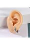 Classic Square Striped Modern Design Hoop Earring 316L Steel Men's Earring (Single) - 4