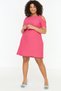 Fuchsia A-line Cut-Out Detailed Knitted Dress TBBSS22EL2986