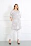 Women's White Double Striped Cotton Viscose Large Size Tunic - 2