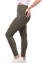 Women's Khaki High Waist Honeycomb Pattern Brazilian Leggings