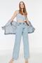 Vanessa 90's Blue Snow Wash Power Lycra Super High Waist Loose Leg Jeans Palazzo Trousers - 2