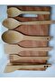 6 Piece Oiled Beech Wooden Spoon Wooden Spatula Tongs Fork Serving Set - 2