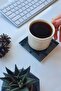 Glass Coaster| Set of 4 Black Cubes| 10cm X 10cm - 5