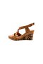 4025 Tan Wedge Heel Women's Sandals - 7