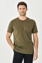 Men's Khaki Slim Fit Narrow Cut 100% Cotton Crew Neck Pocket T-Shirt