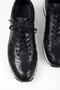 Men's Black Leather Sports Shoes - 3