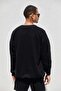 Black Unisex Oversize Loose Cut Basic Sweatshirt - 8