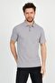 Men's Basic Polo Neck Plain Comfort Gray T-Shirt - 4