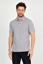 Men's Basic Polo Neck Plain Comfort Gray T-Shirt - 6
