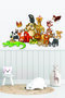 Friendly Animals Kids Room Wall Sticker 110x65 cm
