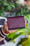 Paola Genuine Leather Claret Red Black Card Holder Wallet