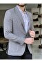 Slim Fit High Quality Pointed Collar Bag Pocket Gray Jacket - 5