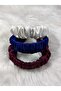 White Parliament Blue Purple Satin Gathered Crown Set of 3