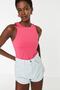 Pembe Halter Yaka Vücuda Oturan Esnek Alttan Çıtçıtlı Örme Body TWOSS20BD0044