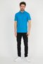 Ανδρικό μπλουζάκι Basic Polo Neck Plain Comfort Μπλε Μπλουζάκι - 3