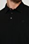 Men's Basic Polo Neck Plain Comfort Black T-Shirt - 2