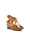 4025 Tan Wedge Heel Women's Sandals - 5