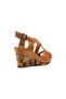 4025 Tan Wedge Heel Women's Sandals - 8