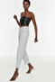Gray Carrot High-Waisted Polyviscose Woven Fabric Pants TWOSS22PL0280 - 3