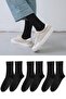 Unisex Black Athletic Fashion Socks Set - 3"