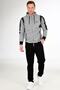 Gray Melange Men's Pocketed Straight Leg Front Zipper Hooded Tracksuit Edy201524g