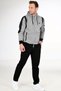 Gray Melange Men's Pocketed Straight Leg Front Zipper Hooded Tracksuit Edy201524g - 2