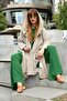Striped Design Witch Hooded Pompom Detail Kaftan Cap - 4
