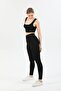 Seamless Women &Apos; S Crop-Leggings Set - Lifting and Ribbed, Black - 2