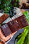 Genuine Leather Brown Men's Coin Pocket Wallet JCKSN101 - 5