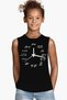What Time Is It Black Cut-Sleeve Sleeveless Girls' T-Shirt Undershirt