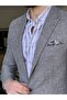 Slim Fit High Quality Pointed Collar Bag Pocket Gray Jacket - 6