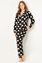 Polka Dot Natural Viscose Soft Buttoned Pajama Set New Season (1 Piece Economical) - 3