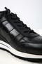 Men's Black Leather Sports Shoes - 5